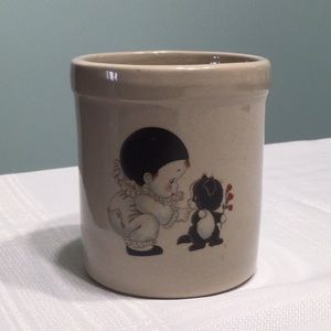 Small Crock with Little Girl and Cat
